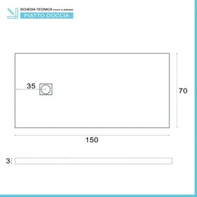 Piatto doccia in resina 70x150 rettangolare Karen bianco pietra