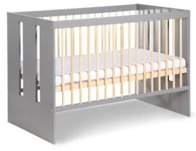 KLUPŚ - Lettino per bambini con barriera PAULINE 120x60 cm pino/grigio