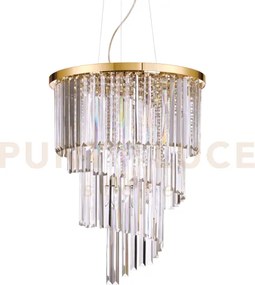 Carlton lampadario sospeso in metallo e cristallo molato 12 luci at...