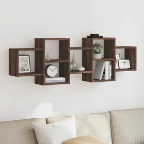 Scaffale A Parete Rovere Marrone 129x18x42 Cm İn Truciolato /