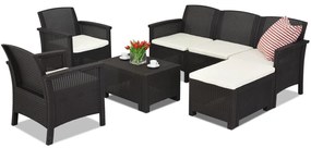 Set divani in Technorattan Venezia Relax Angolo 6 Bica marrone