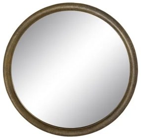 Specchio da parete 88,2 x 2,5 x 88,2 cm Rotondo Dorato Alluminio