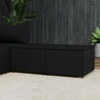 Poggiapiedi da Giardino con Cuscini in Polyrattan Nero 319789