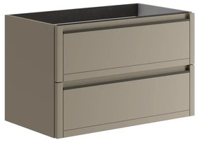 Mobile da bagno sotto lavabo TRATTO marrone opaco L 79.5 x H 50 x P 45.5 cm 2 cassetti, lavabo non incluso