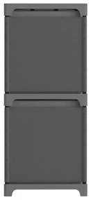 Mensola con 4 vani a cubo e scatole grigia 69x30x72,5cm tessuto
