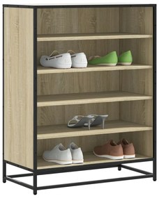 Scarpiera Rovere Sonoma 75x38x97,5 Cm Legno Multistrato Metallo /
