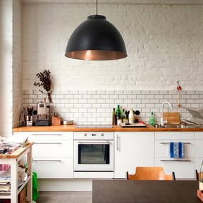 Lampadario Industriale DOCK XXL nero paralume nero E27 Ø60cm COREP