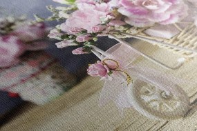 Quadro su tela – Garofano rosa romantico in stile vintage
