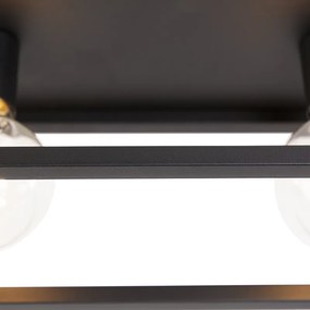 Plafoniera industriale nera 99,5 cm 4 luci - Cage