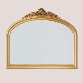 Specchio da parete in legno (107x90 cm) Gaia Dorato - Sklum