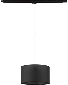 Lampadario a sospensione con filo Sistema ferroviario trifase TRACER 1xE27/15W/230V diametro 38 cm nero