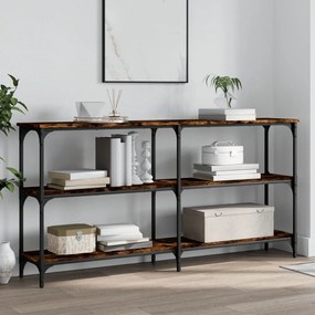 Tavolo Consolle Rovere Fumo 150x29x75 Cm İn Legno Multistrato /