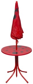 Set da bistrot da giardino per bambini con ombrellone rosso