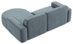 Divano angolare blu polveroso (con penisola a destra/con chaise lounge) con rivestimento in ciniglia Omao – Makamii