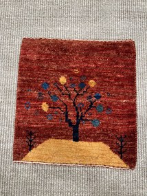 Gabbeh Tappeto 40x40 Rosso (Iran) Annodato A Mano