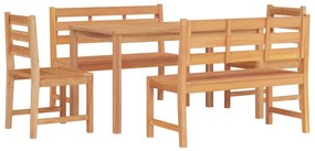 Set da pranzo per giardino 5 pz in legno massello di teak