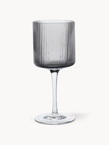Set di 2 bicchieri da vino bianco in vetro soffiato con scanalatura in rilievo Ripple