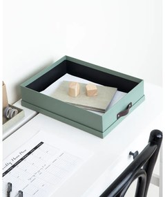 Organizer verde in cartone per documenti Oskar Canvas Paper Laminate – Bigso
