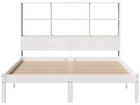 Letto libreria senza materasso bianco 140x200 cm legno di pino