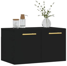 Mobile a parete nero 60x36,5x35 cm in legno multistrato