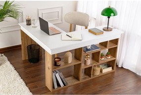 Scrivania angolare con effetto pino 120x130 cm Vesper – Kalune Design