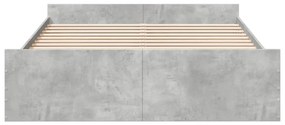 Giroletto cassetti grigio cemento 140x200 cm legno multistrato