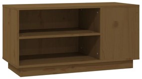 Mobile porta tv miele 80x35x40,5 cm in legno massello di pino