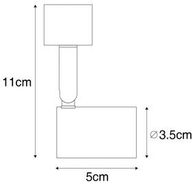 Faretto per binario moderno nero monofase - Jeany