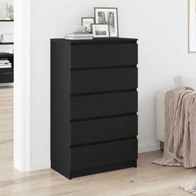 Cassettiera Rovere Nero 60x36x103 Cm İn Legno Multistrato /