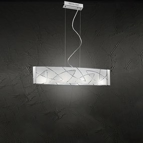 Lampadario In Metallo Moderno Fish Cromo 4 Luci E14