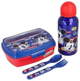 Set di Accessori per Bambini Mickey Mouse Happy smiles 21 x 18 x 7 cm Rosso Azzurro