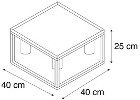 Plafoniera industriale nera 40 cm 4 luci - Cage