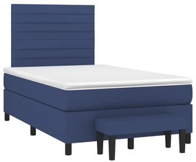 Giroletto a molle con materasso blu 120x200 cm in tessuto