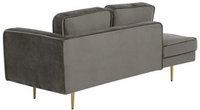 Chaise longue velluto tortora destra MIRAMAS Beliani