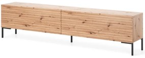 Mobile TV 175 Cm Listellato 2 Ante Rovere Piedini Neri Zenith