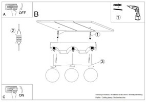 Sollux SL.1684 - Plafoniera BULBO 3xG9/8W/230V faggio/bianco