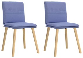 Sedie Da Pranzo 2 Pz Blu Jeans İn Tessuto /