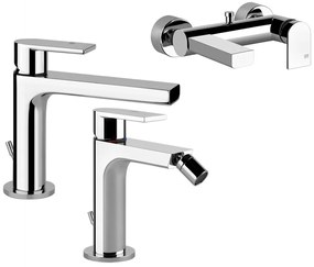 Gessi Emporio Via Manzoni Set miscelatori Lavabo Bidet E Vasca esterno Cromo