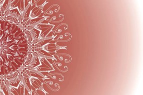 Carta da parati – Mandala bianca su sfondo bordeaux