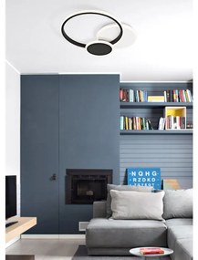 Plafoniera design LED Tara, nero Ø 42 cm, luce CCT dimmerabile NOVECENTO