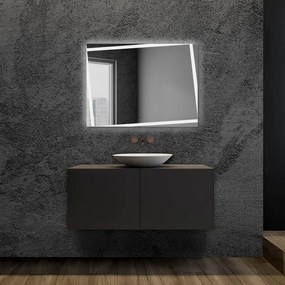 Specchio bagno LED 80x60cm reversibile completo di fasce luminose