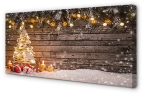 Quadro su tela Decorazioni di neve dell'albero di Natale 100x50 cm