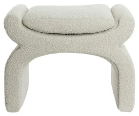 Sgabello crema in tessuto bouclé Nafya - Light &amp; Living