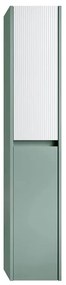 Colonna per mobile bagno Niwa 2 ante P 27 x L 30 x H 160 cm laccato opaco verde timo con vetro bianco cannettato