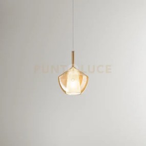 Vetro 1 luce e27 ambra trasparente d.20cm rosone acquistabile sepa...