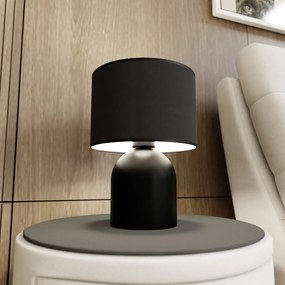 Lampada Da Tavolo Nordica Enlil 1 Luce In Acciaio Nero