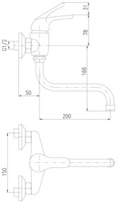 RAV Slezák SA001.5/21 - Miscelatore per lavello/lavabo SAZAVA cromo lucido