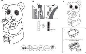 Globo 33876 - Lampada solare LED SOLAR LED/0,12W/3V IP44 panda