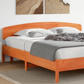 Testiera Marrone Cera 180 Cm İn Legno Massello Di Pino /