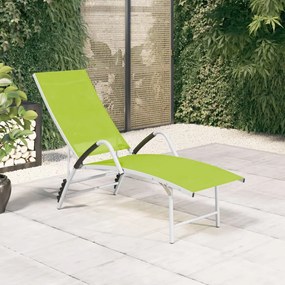 Lettino Prendisole İn Textilene E Alluminio Verde /